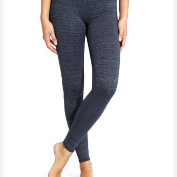 Athleta High Rise Jacquard Chaturanga Tight Leggings – Blue, Size Large - Picture 1 of 11
